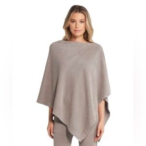 $179 Barefoot Dreams CozyChic Ultra Lite Poncho Taupe OS